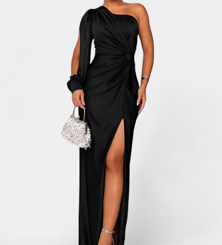 Gabrijela Asimetrična Haljina s Draperijom na Jednom Ramenu