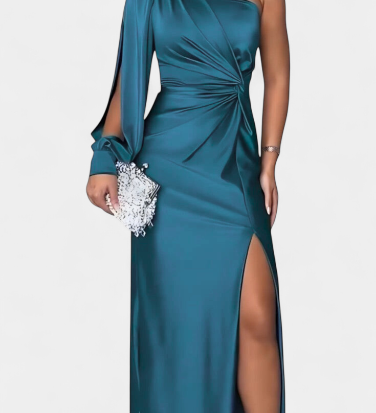 Gabrijela Asimetrična Haljina s Draperijom na Jednom Ramenu