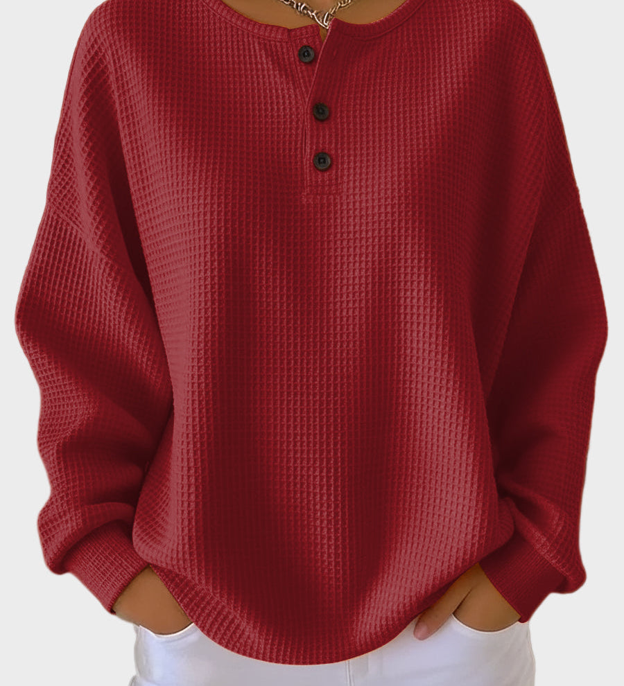 Anne - Henley majica od waffle pletiva