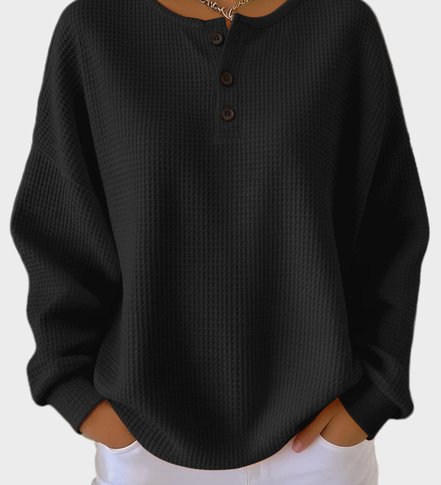 Anne - Henley majica od waffle pletiva