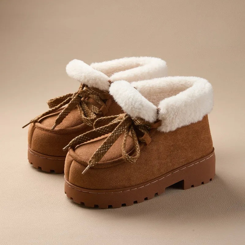 Caty | Čizme s platformom od sintetičke nubuk kože s mekanim i toplim dodirom