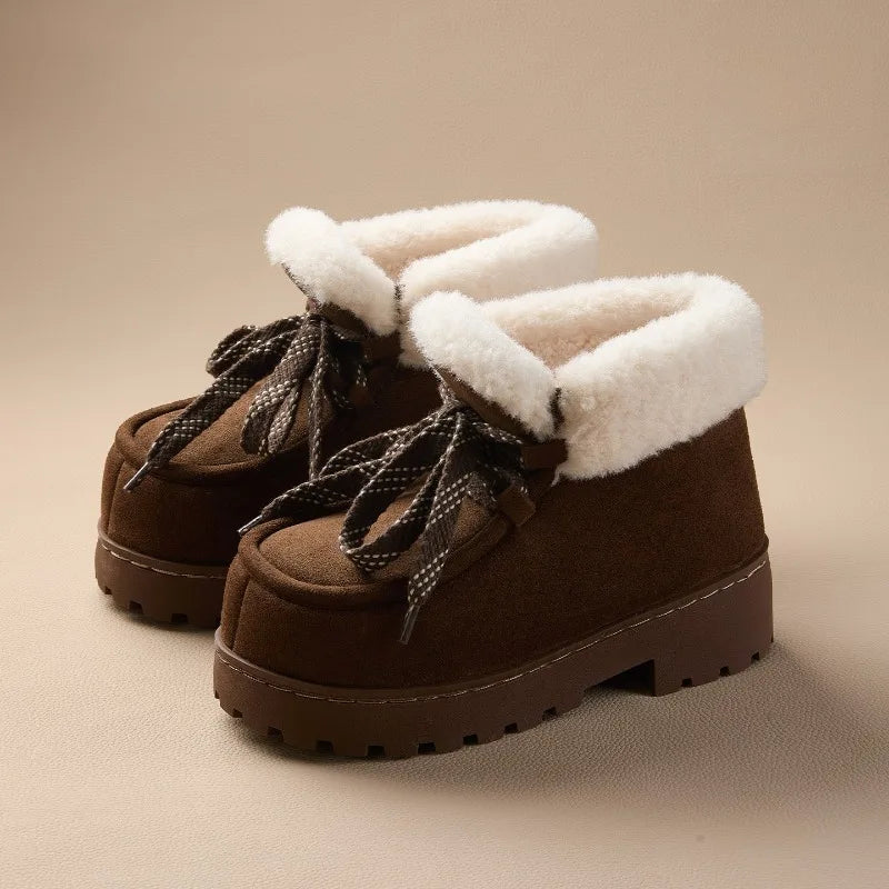 Caty | Čizme s platformom od sintetičke nubuk kože s mekanim i toplim dodirom